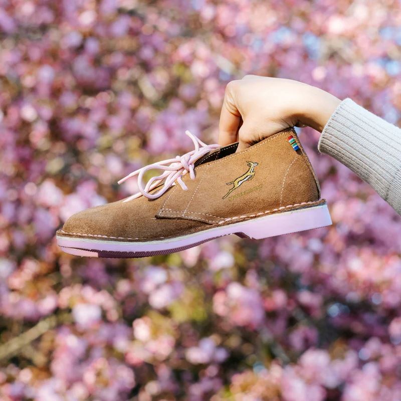 Veldskoen Traditional Heritage Springbok Ladies Leather Shoe (Pink Sole) Shoes Veldskoen 
