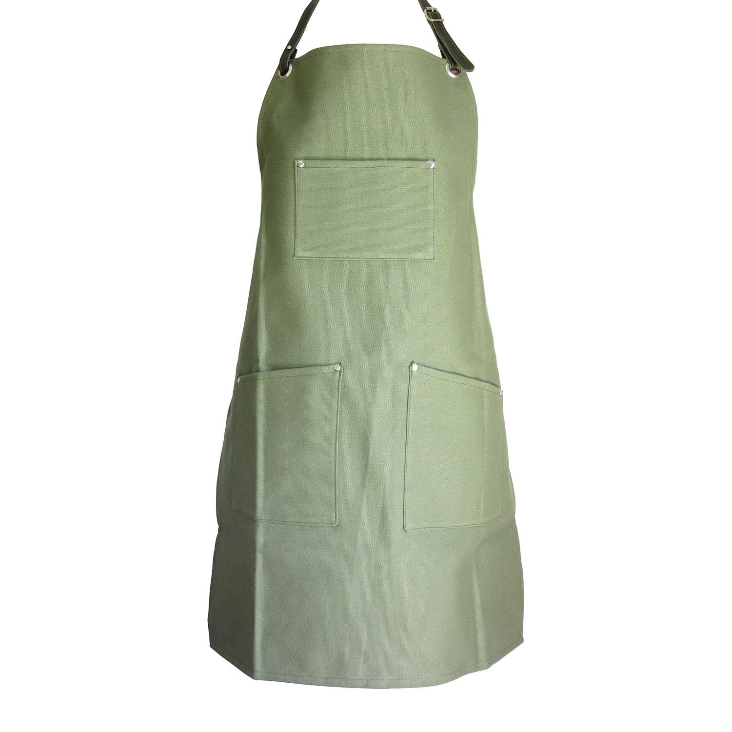 Woodheads Workmen's Canvas & Leather Aprons clothing & accessories Woodheads green